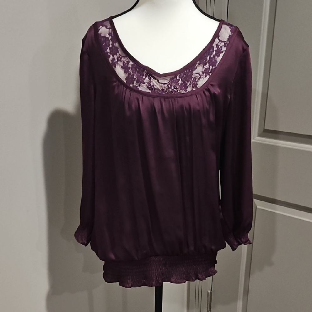 Elegant Purple Lace Blouse